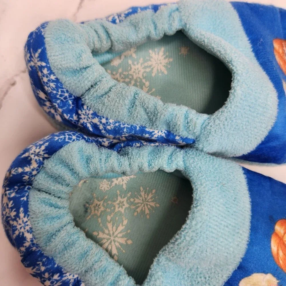Frozen Disney Elsa and Anna Soft Slip On Slippers Girls Large 9/10